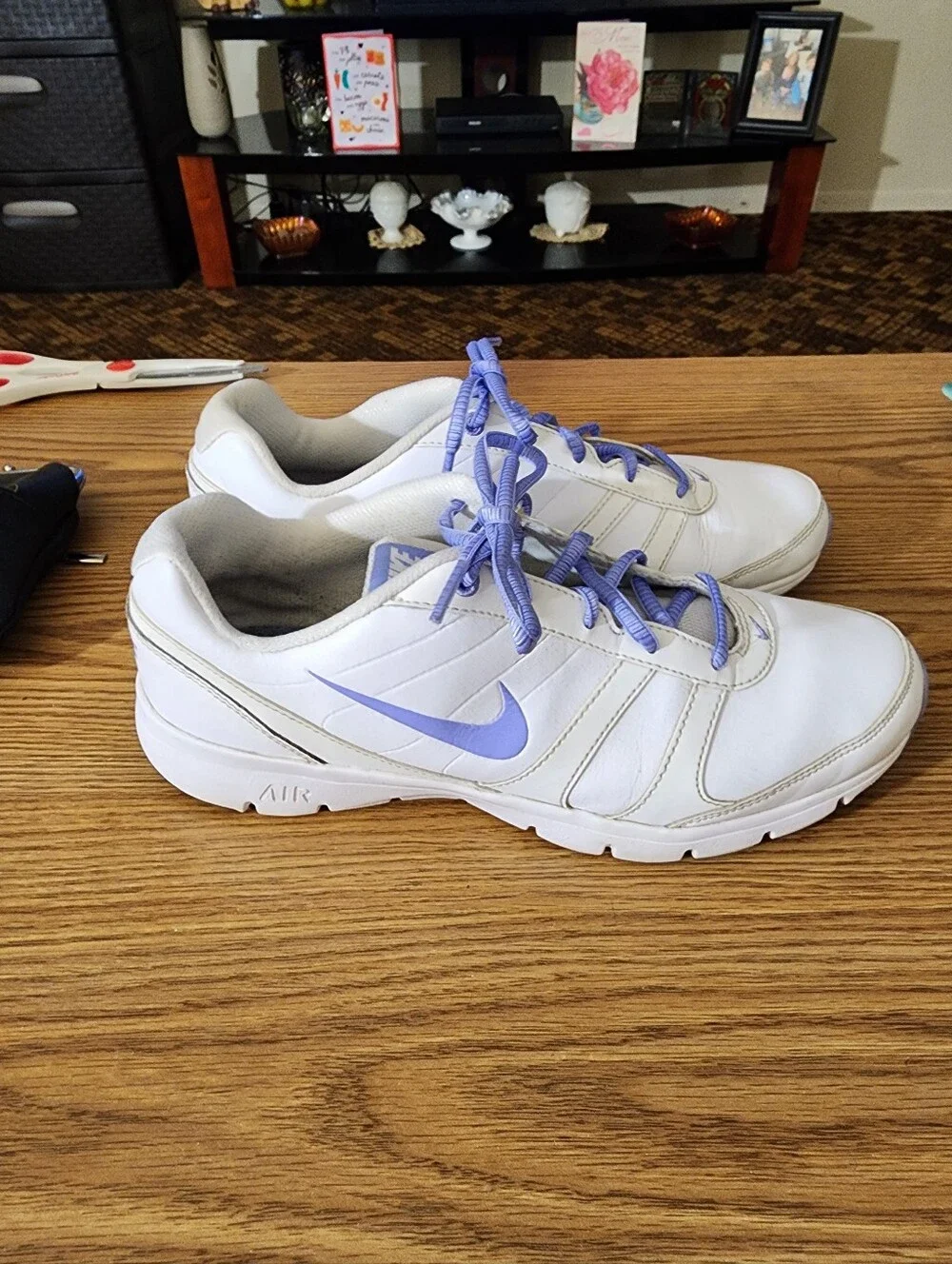 Nike White Sneakers with Lavender Accents - Women’s Athletic Shoes